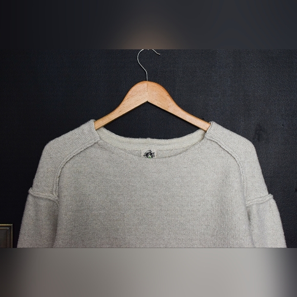 Free People Eastwood Knit Pullover Sweater Oversized Chunky Ivory Size S Boho - Picture 5 of 12